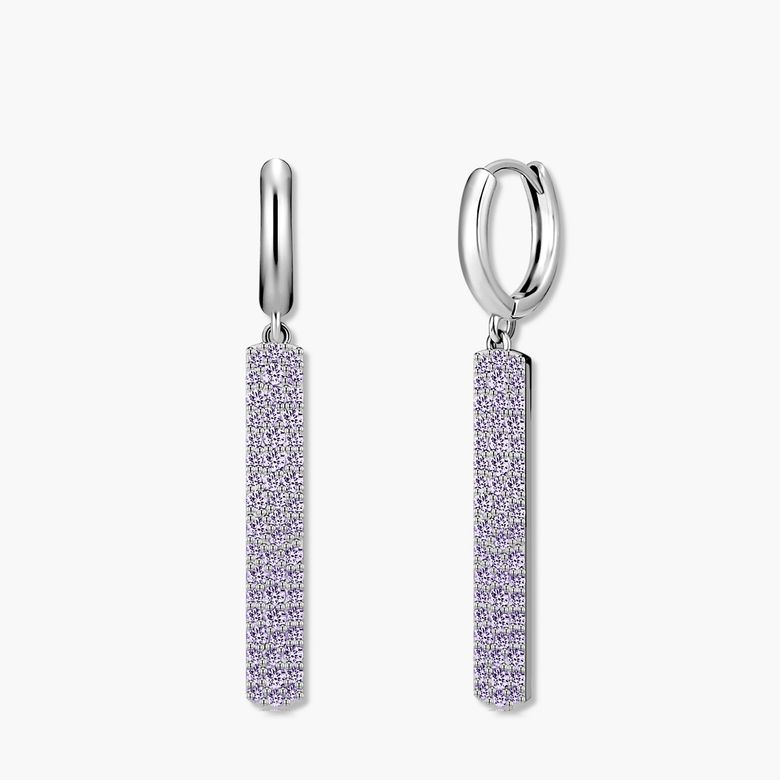 파이퍼 귀걸이 MGER0403 Rhodium Plated (화이트골드+퍼플 큐빅)