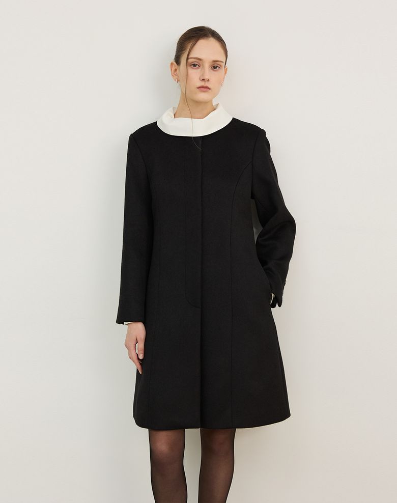 WOOL FLARE HALF COAT BLACK  울 플레어 하프 코트 블랙