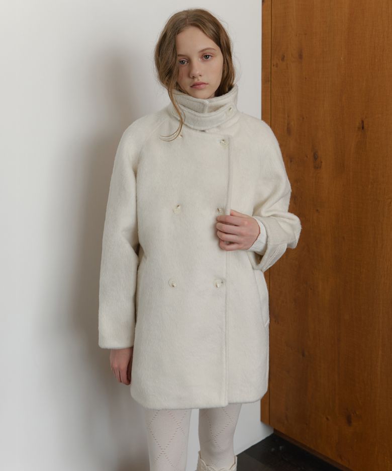 Novv wool half coat (ivory)