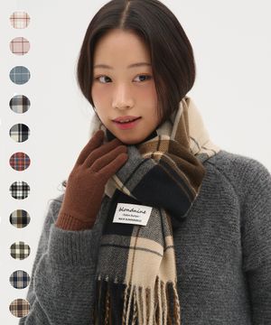 데일리 베이직 배색 체크 머플러 11 COLORS