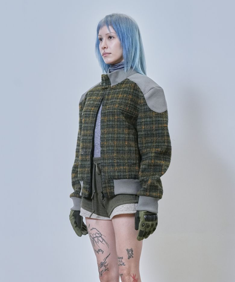 Inside Out Check Jumper (KHAKI)