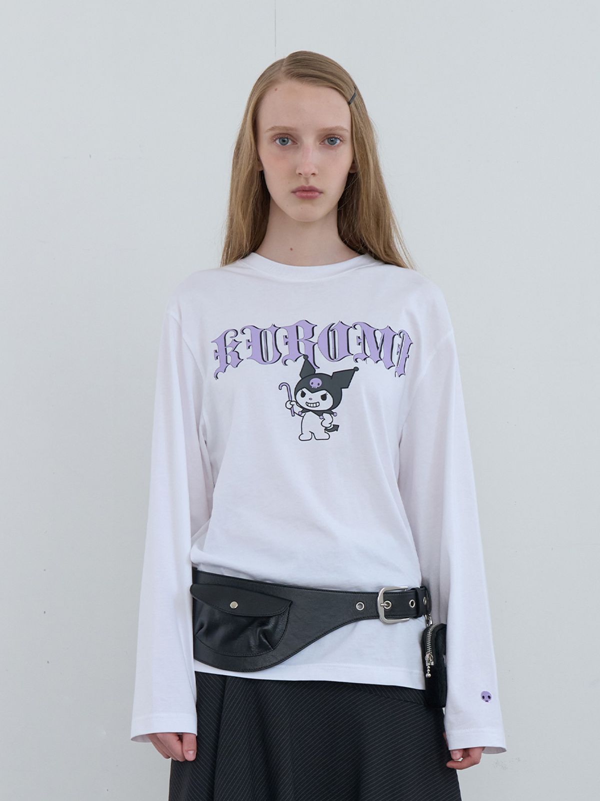 기준(KIJUN) Baddie Kuromi Long Sleeve Tee Off-White