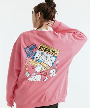 비숑 젤리 맨투맨 (핑크)