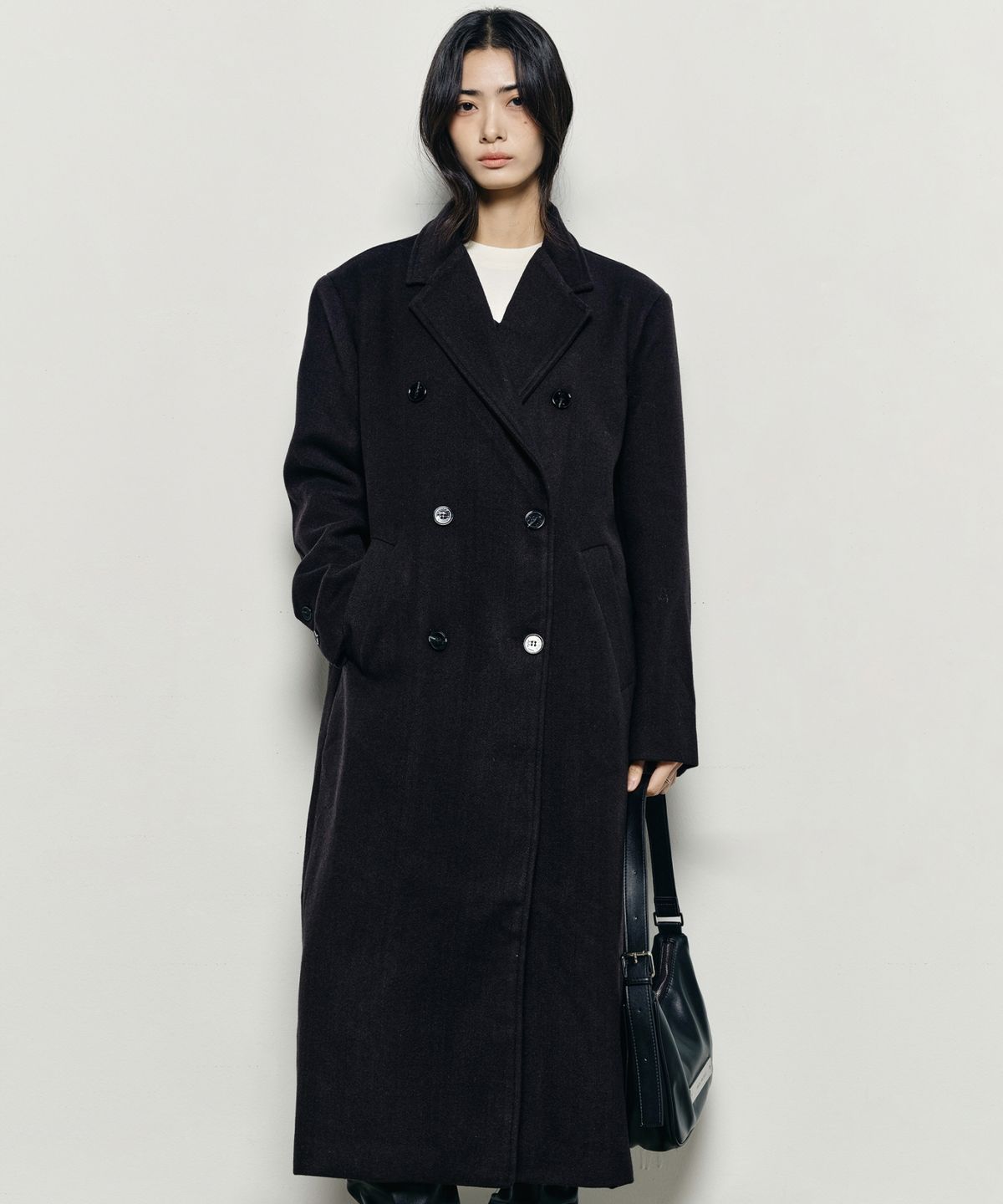 닉앤니콜(NICK&NICOLE) NICOLE WOOL DOUBLE LONG COAT_BLACK