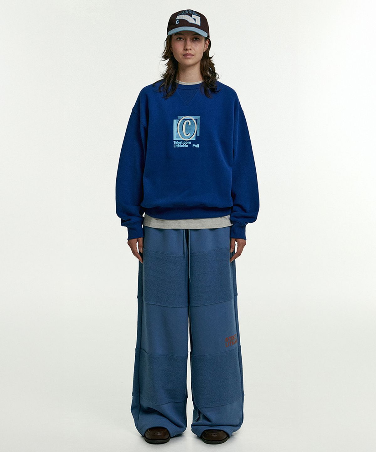 테켓(TEKET) LMM Block Wide Pants Blue