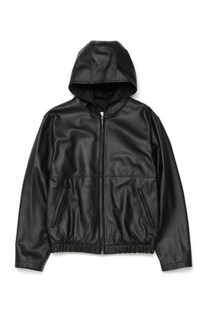 Leather Hoodie Lamb Nappa Black