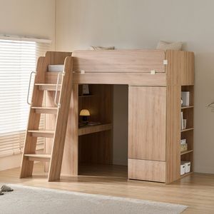 빅 네스트 벙커 이층 침대+옷장+책상 세트(미니포켓 매트리스-슈퍼싱글)