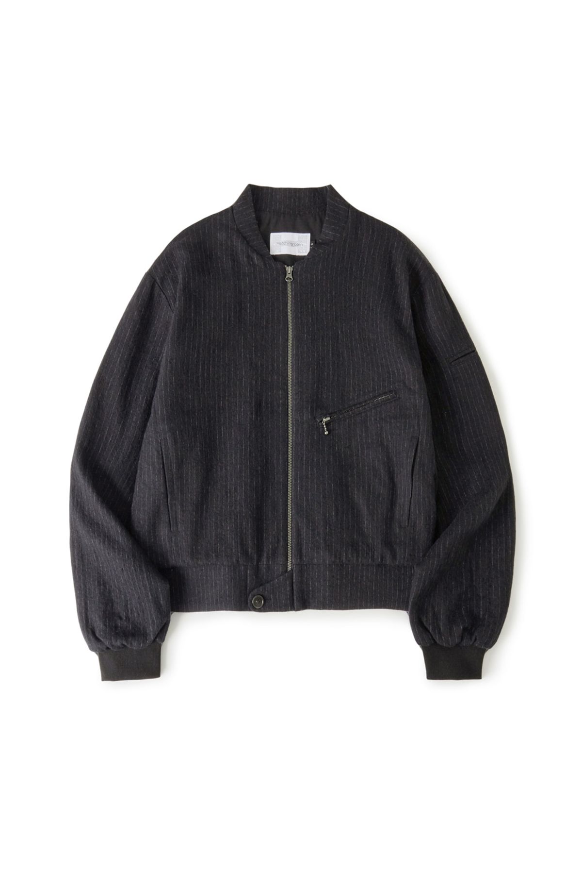 해칭룸(HATCHINGROOM) Hairy Bomber Jacket Stripe Black