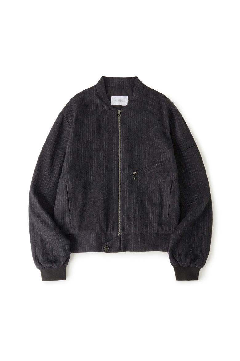 Hairy Bomber Jacket Stripe Black