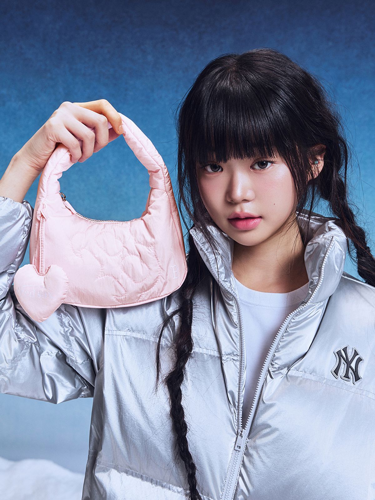 엠엘비(MLB) 베이직 스포티브 스티치 미니 호보백 BOS (L.Pink)