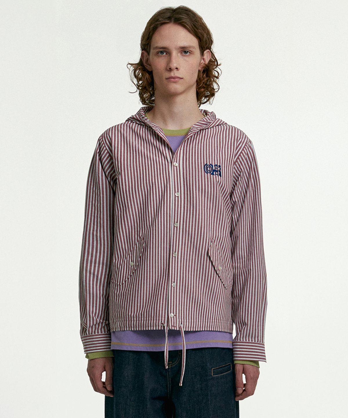 테켓(TEKET) Guidebook Button Hooded Shirt Red