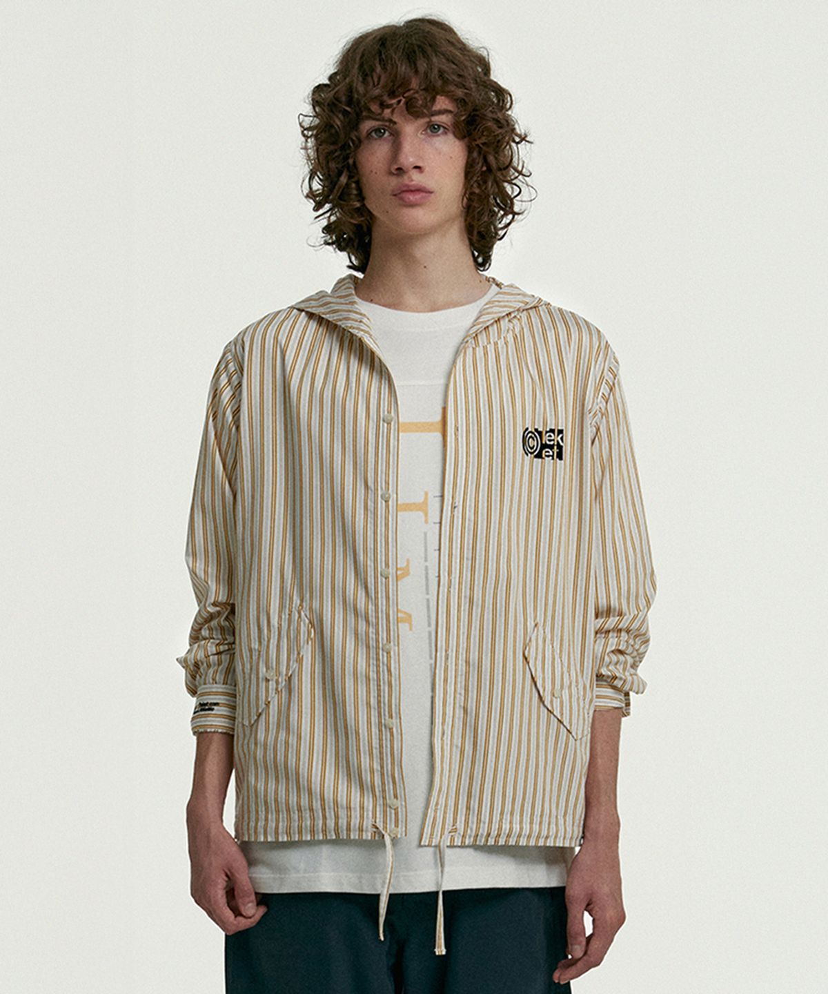 테켓(TEKET) Guidebook Button Hooded Shirt Yellow