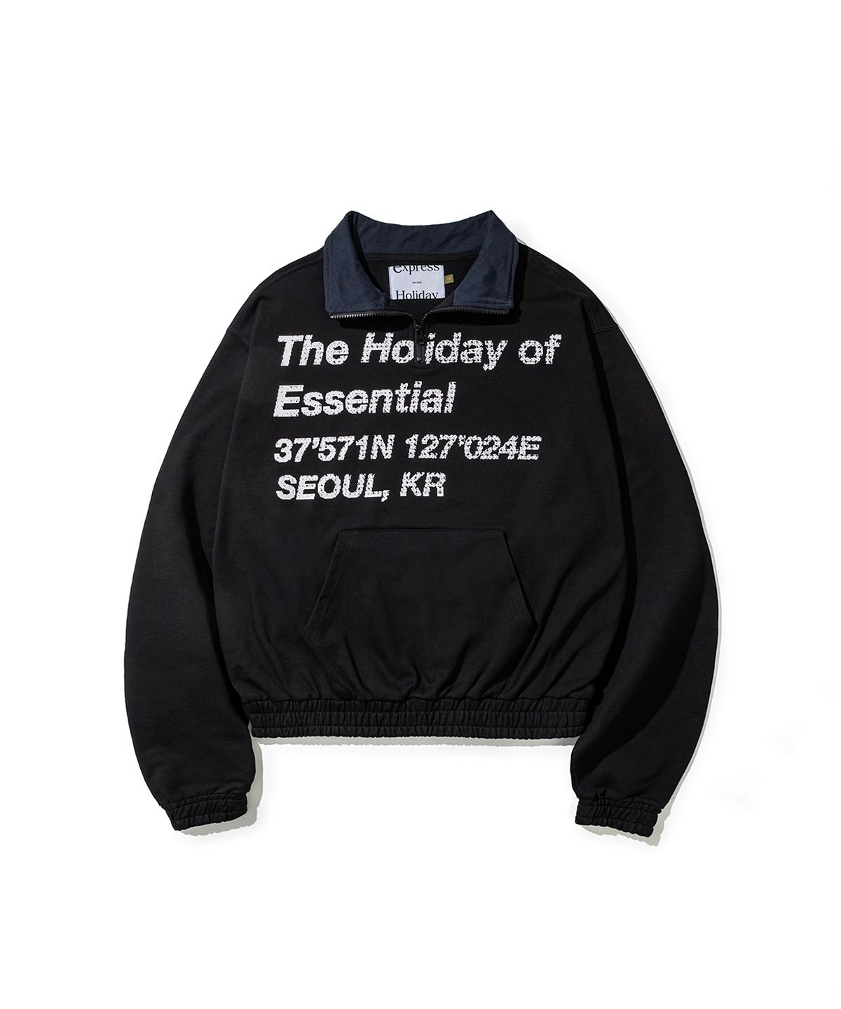 익스프레스홀리데이(EXPRESSHOLIDAY) 홀리데이 에센셜 하프집업_블랙