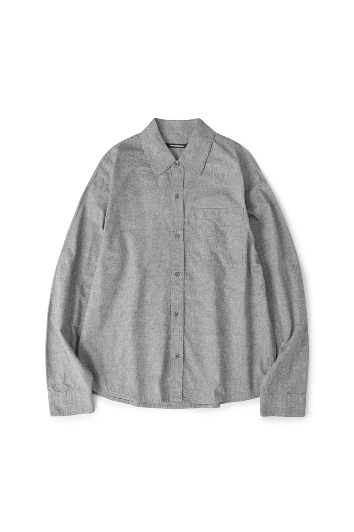 해칭룸(HATCHINGROOM) Regular Shirt Silk Nep Houndstooth Black