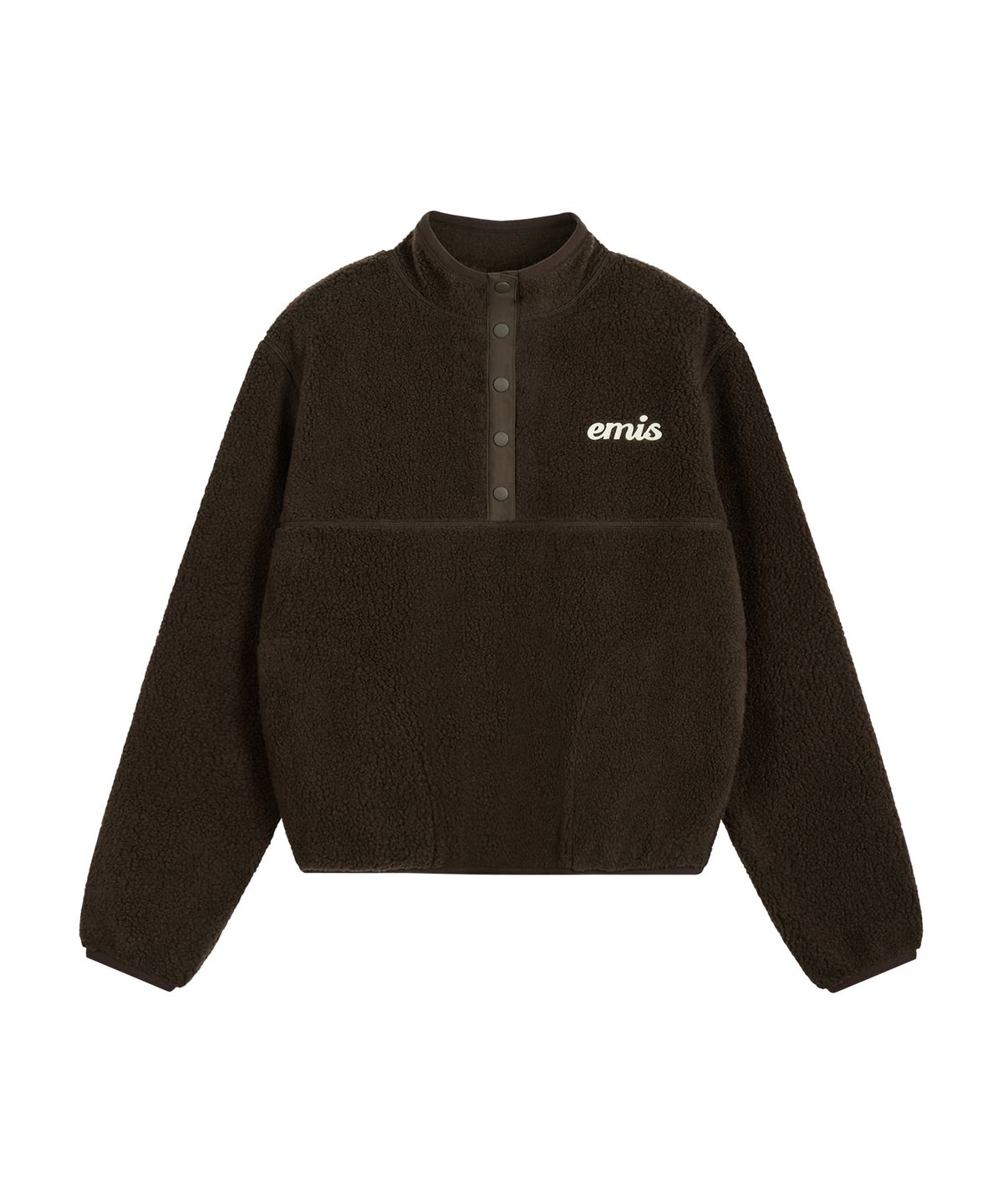 이미스(EMIS) (W) HALF NECK FLEECE TOP-BROWN