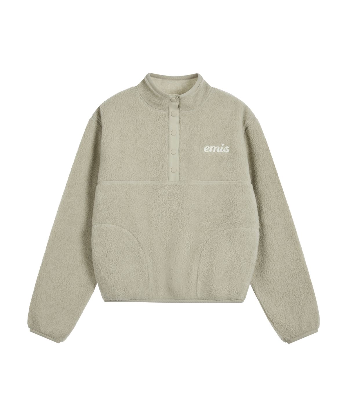 이미스(EMIS) (W) HALF NECK FLEECE TOP-BEIGE