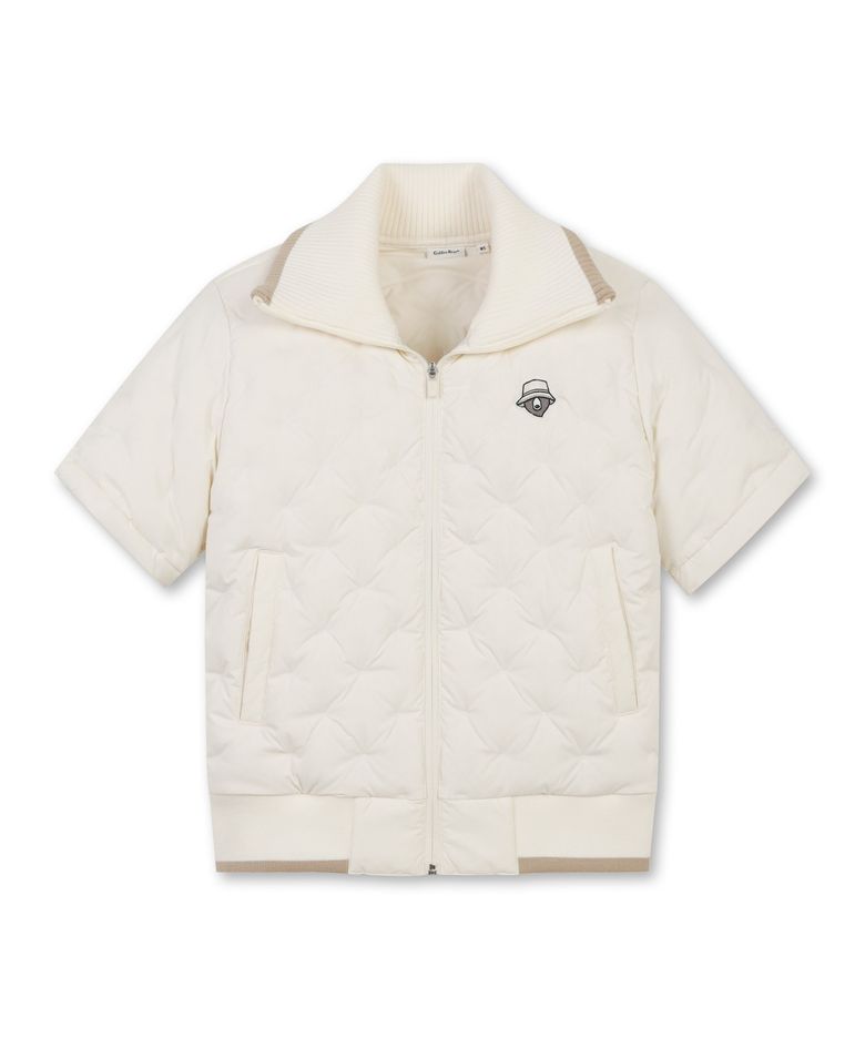 (W) Rib Collar Short Sleeve Tube Down Jacket G5UAW25901IVX