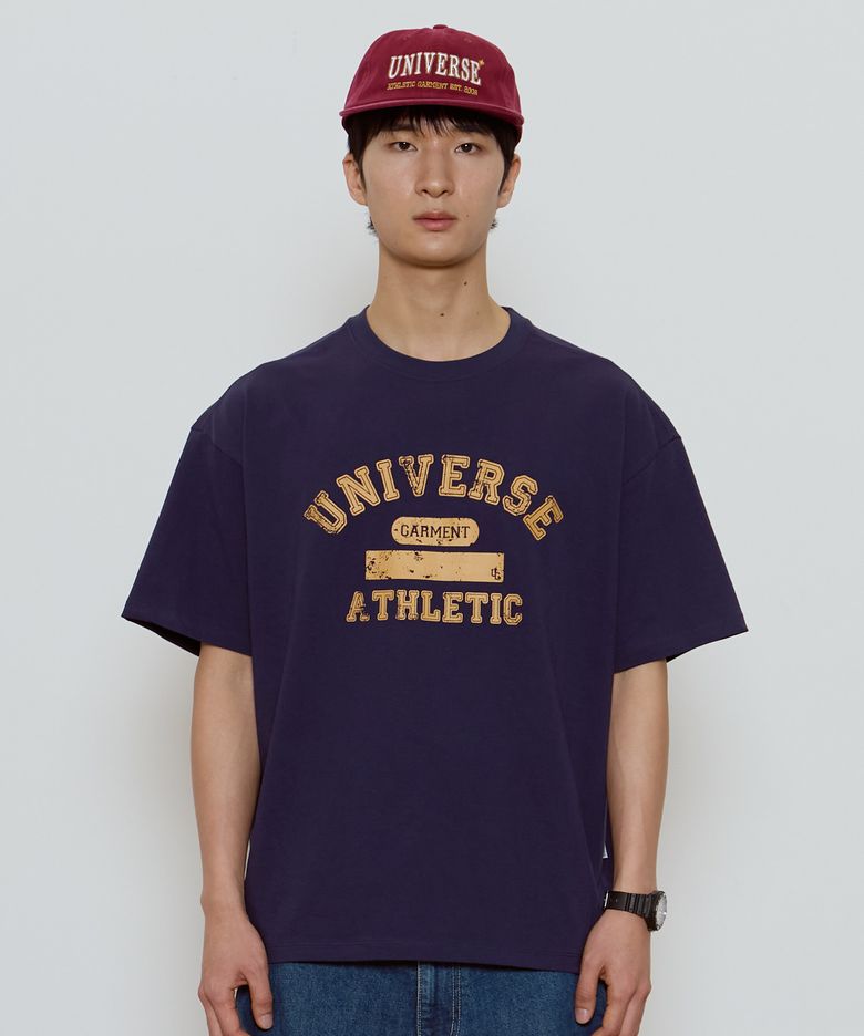 UG 크랙 프린트 티셔츠_NAVY