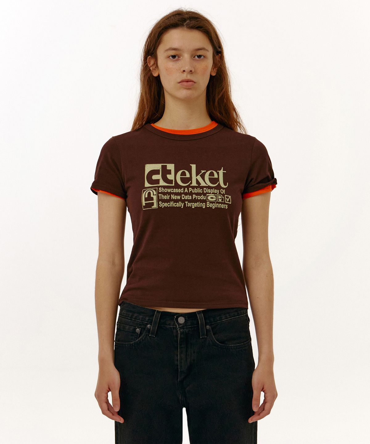 테켓(TEKET) Plan Women Tee Brown