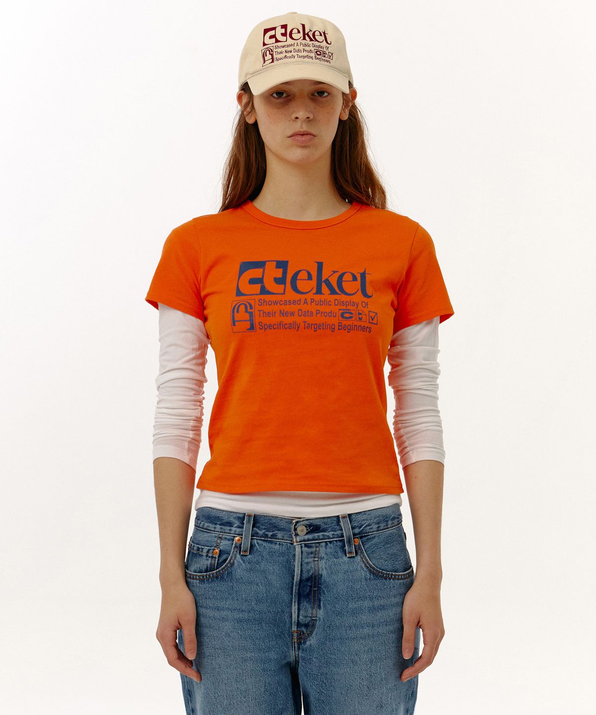 테켓(TEKET) Plan Women Tee Orange