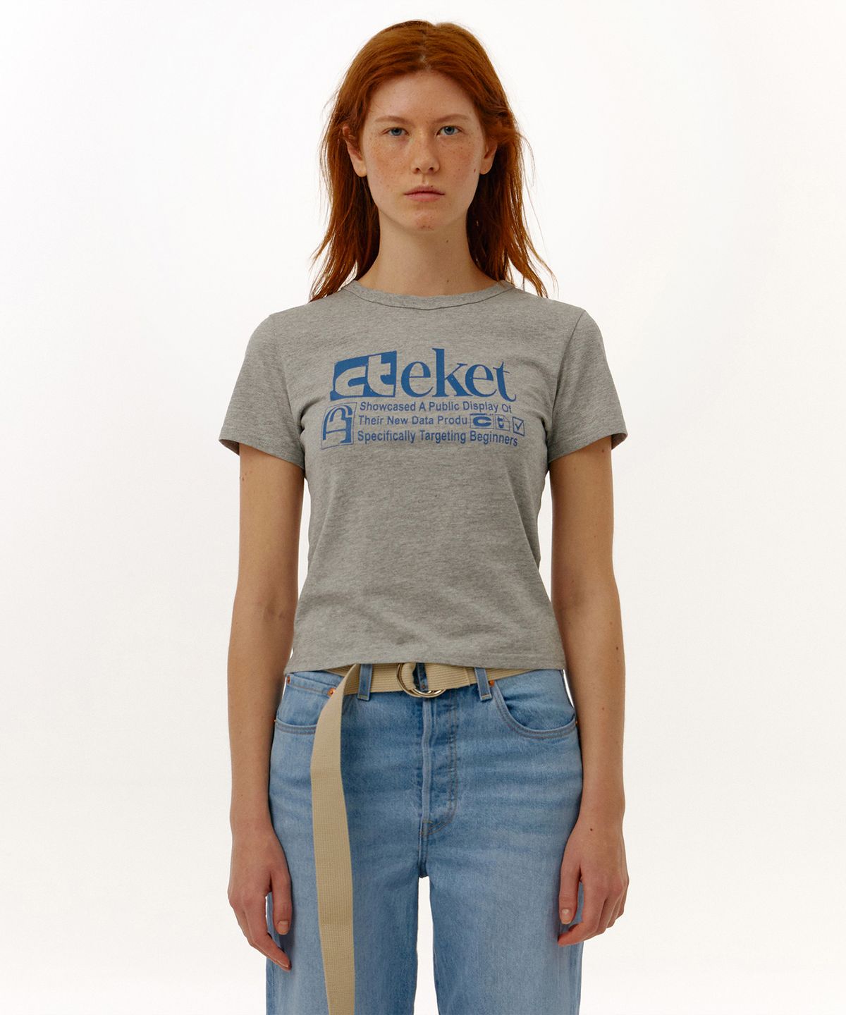 테켓(TEKET) Plan Women Tee Melange Gray