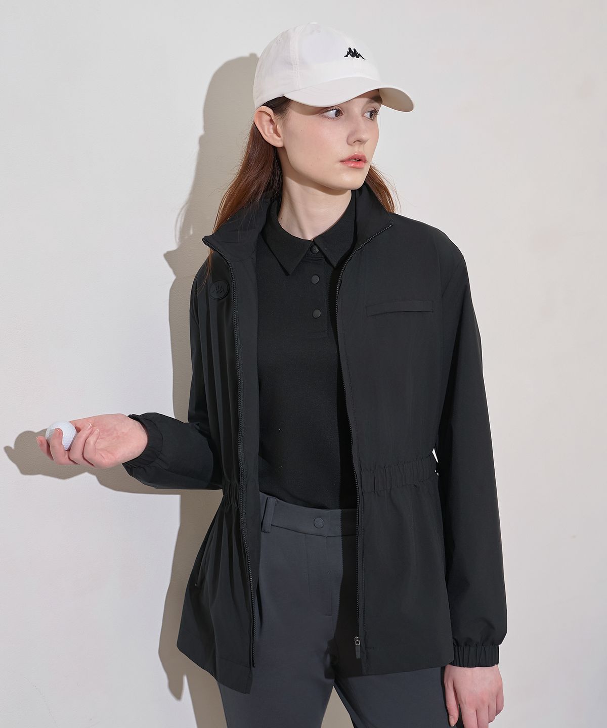 카파(KAPPA) 하이넥 바람막이 여성 블랙