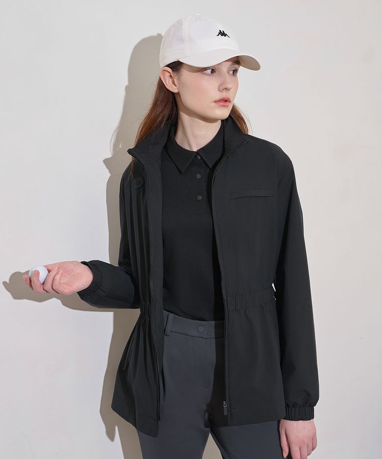 하이넥 바람막이 여성 블랙