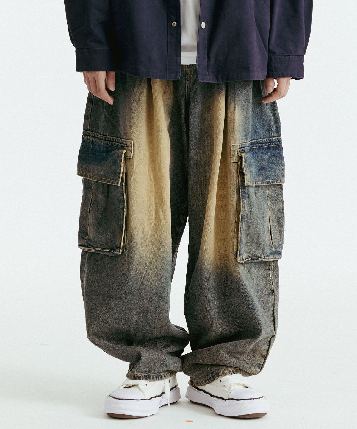 더블제이디(DOUBLE JD) 벌룬핏 카고 데님 (블루)