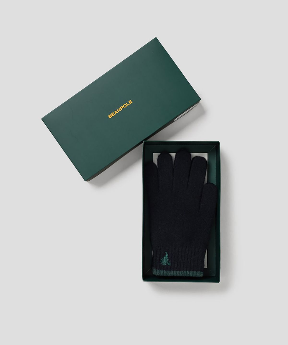 빈폴 액세서리(BEANPOLE ACCESSORY) 울혼방 배색 컬러자수 니트 장갑  네이비