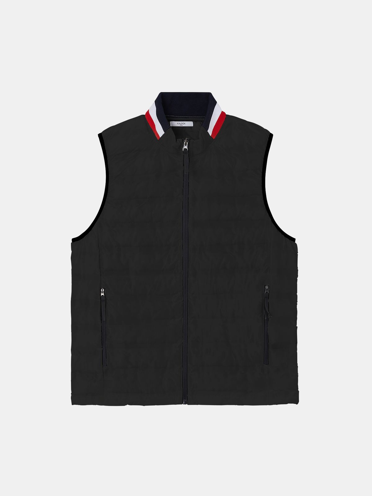 이카룩(IKALOOK) 경량 삼색 카라 패딩 조끼 CJP146