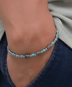 오션라인 BM257B1215 터키석  천연원석 체인 남자팔찌