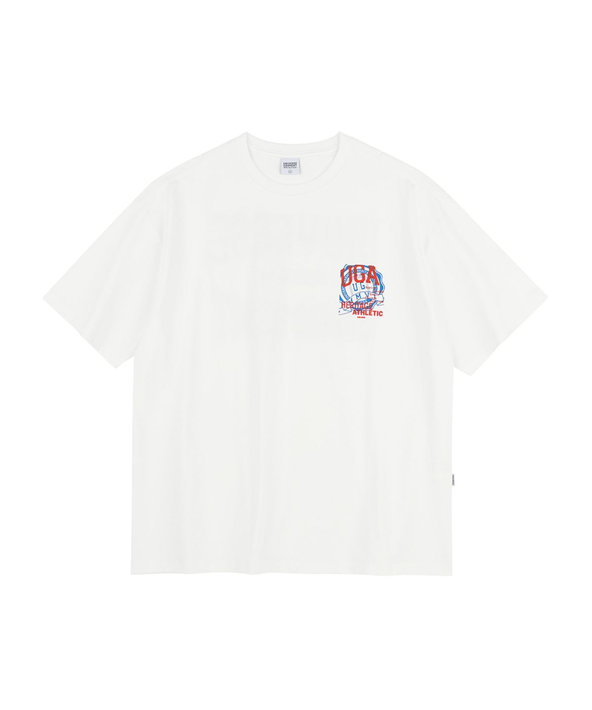 유니버스 가먼트(UNIVERSE GARMENT) UG 레트로 투톤 엠블럼 티셔츠_White