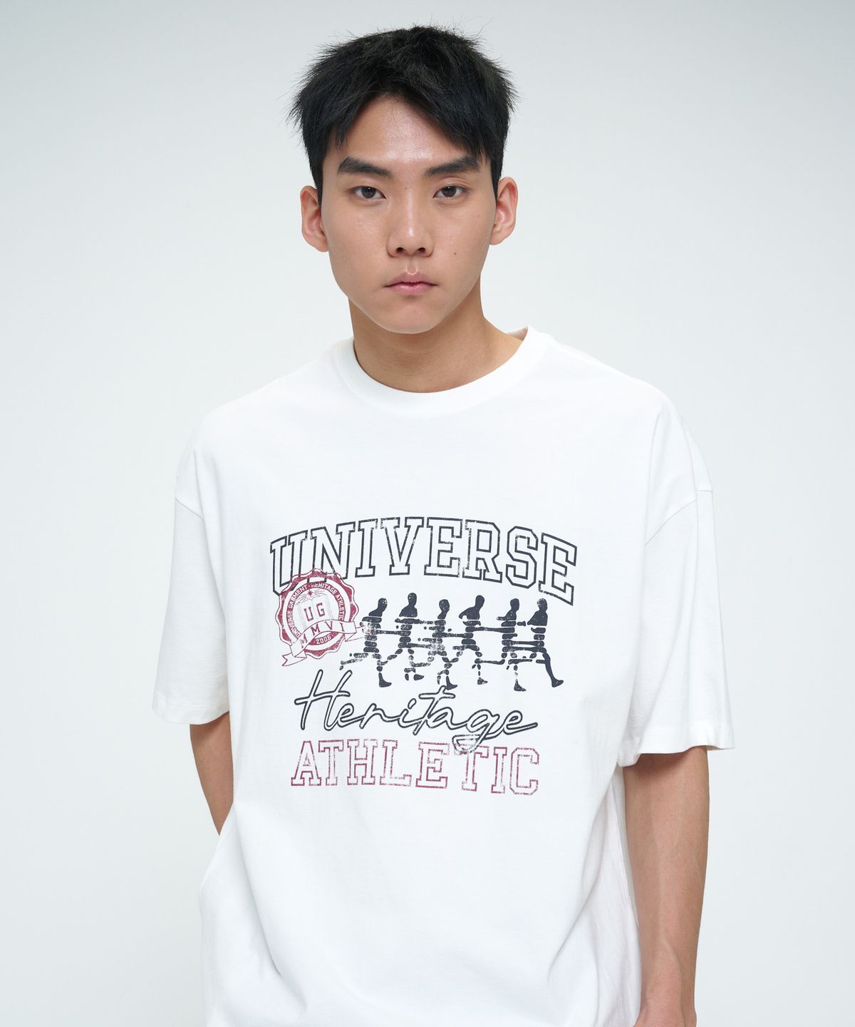 유니버스 가먼트(UNIVERSE GARMENT) UG 빈티지 애슬래틱 클럽 티셔츠_White
