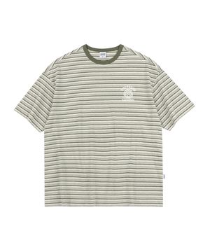 UG 스트라이프 엠블럼 티셔츠_Olive