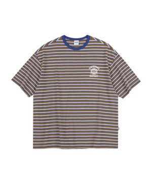 UG 스트라이프 엠블럼 티셔츠_Brown