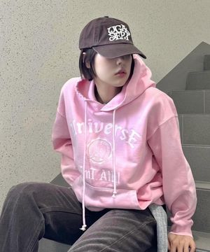 피그먼트 다잉 로고 후드_Pink