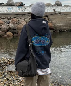 애슬래틱 엠블럼 기모 후드 집업_Charcoal