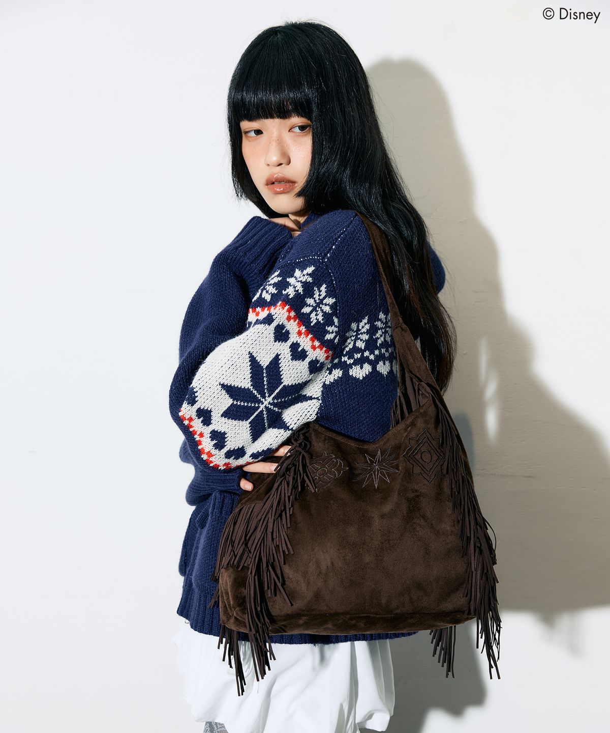 라티젠(LARTIGENT) [DISNEY] WISH_GEOMETIC SUEDE BAG(BROWN)