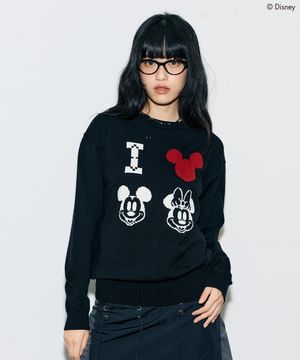 [DISNEY] MICKEY MOUSE_OVER KNIT(BLACK)