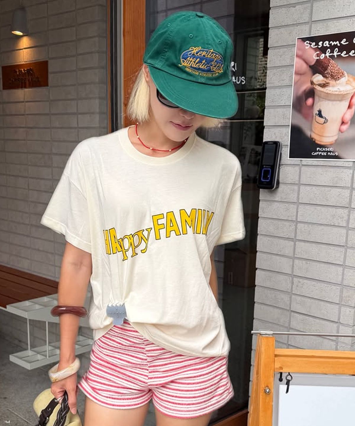 유니버스 가먼트(UNIVERSE GARMENT) 유니버스 싸인 롱 빌 워싱 캡_Green