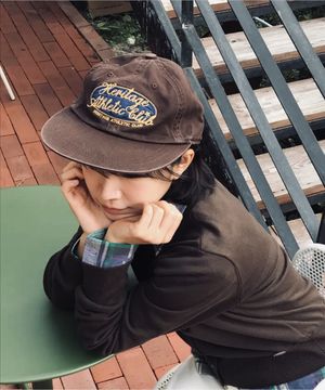 유니버스 싸인 롱 빌 워싱 캡_Brown