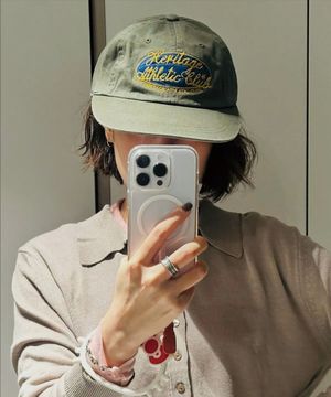 유니버스 싸인 롱 빌 워싱 캡_Olive