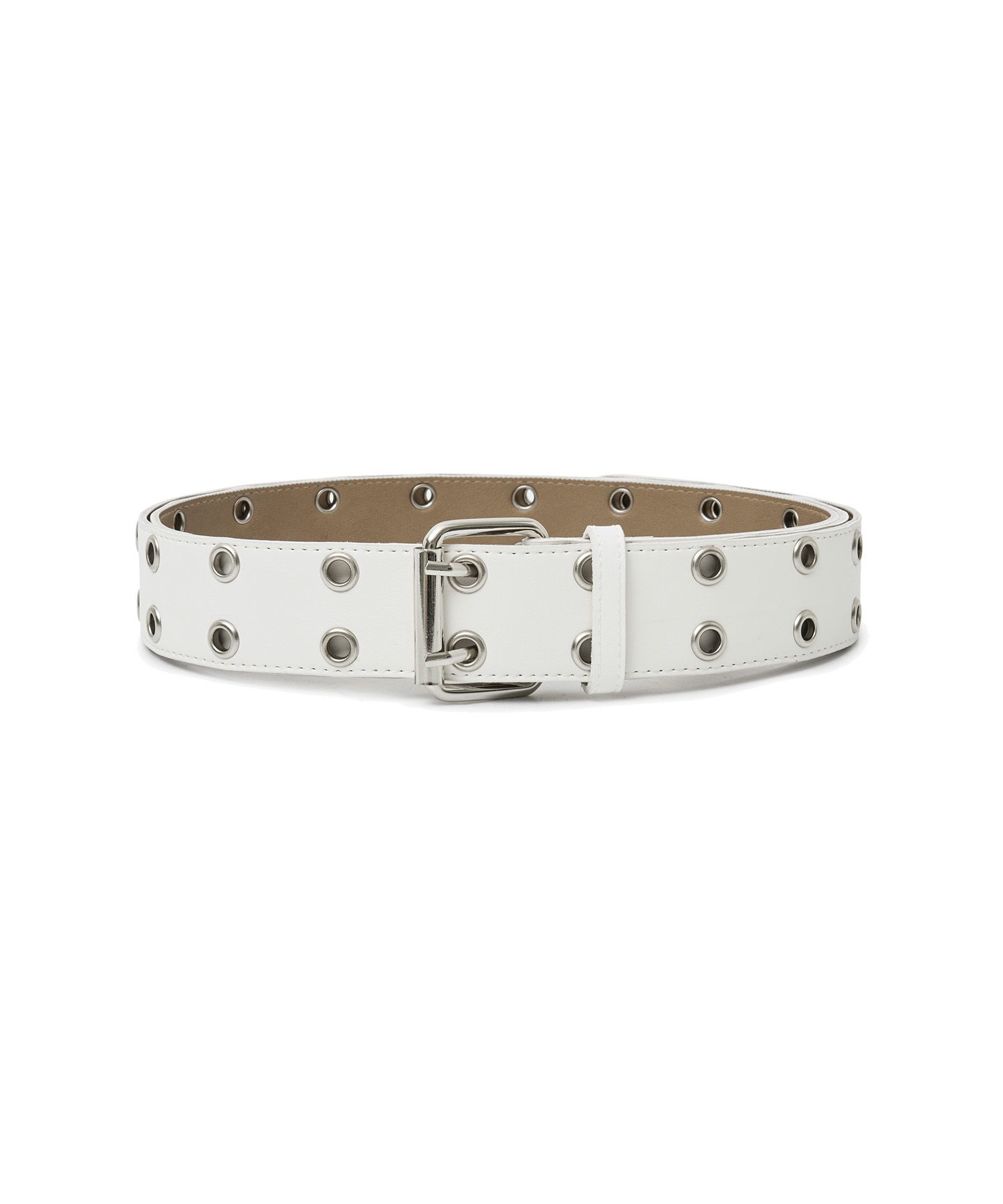 MUSINSA | SCALLYWAG Long Double Eyelet Belt [White]