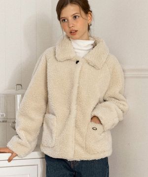 에일린 시어링 퍼 자켓 - 아이보리