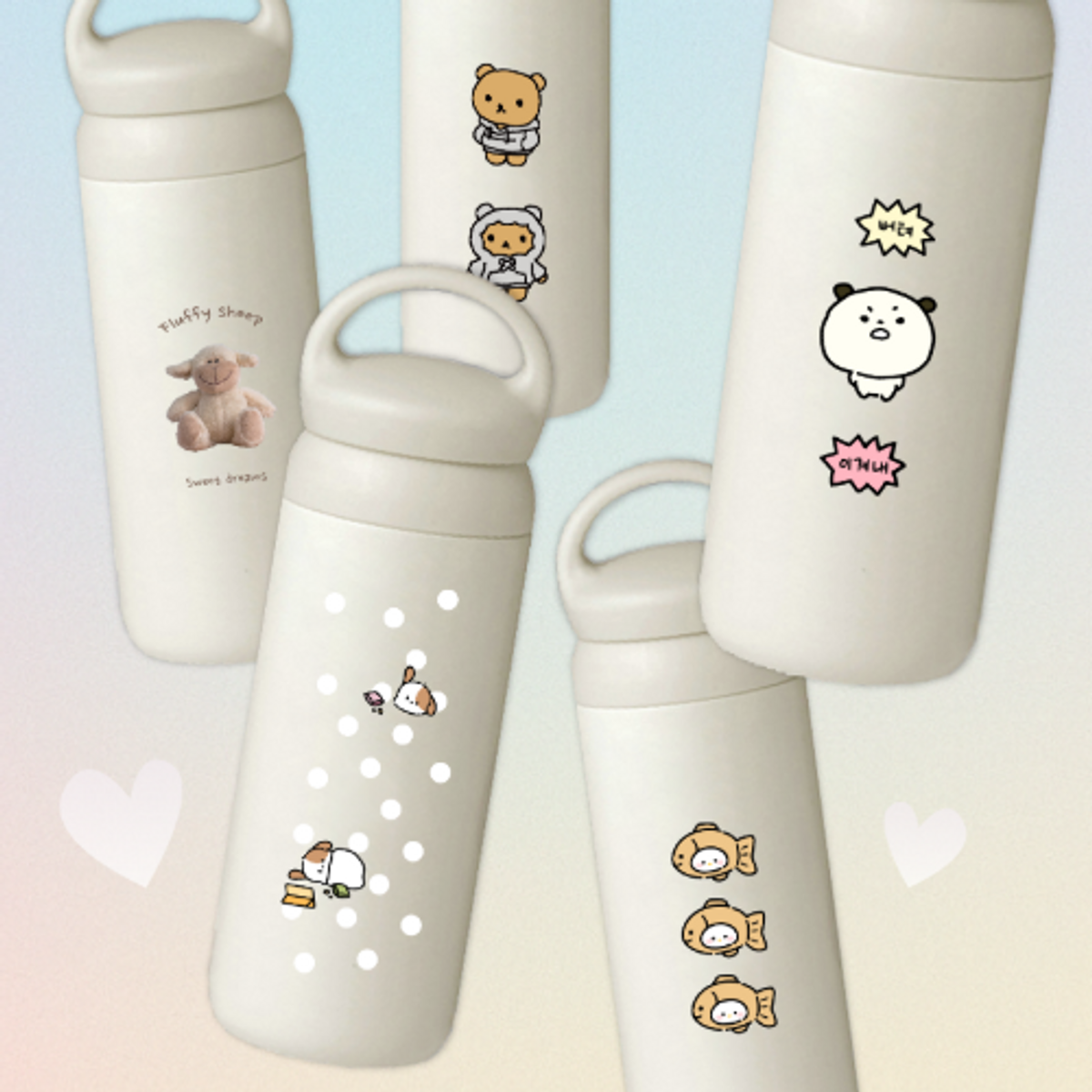 이레케이스앤굿즈(IRECASEGOODS) 캐릭터 귀여운 디자인 핸들텀블러 보온 보냉 500ml 휴대용