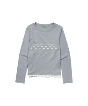 [PETER X NICKGEAR] SCALLOP LONG SLEEVE T-SHIRTS - DUSTY BLUE