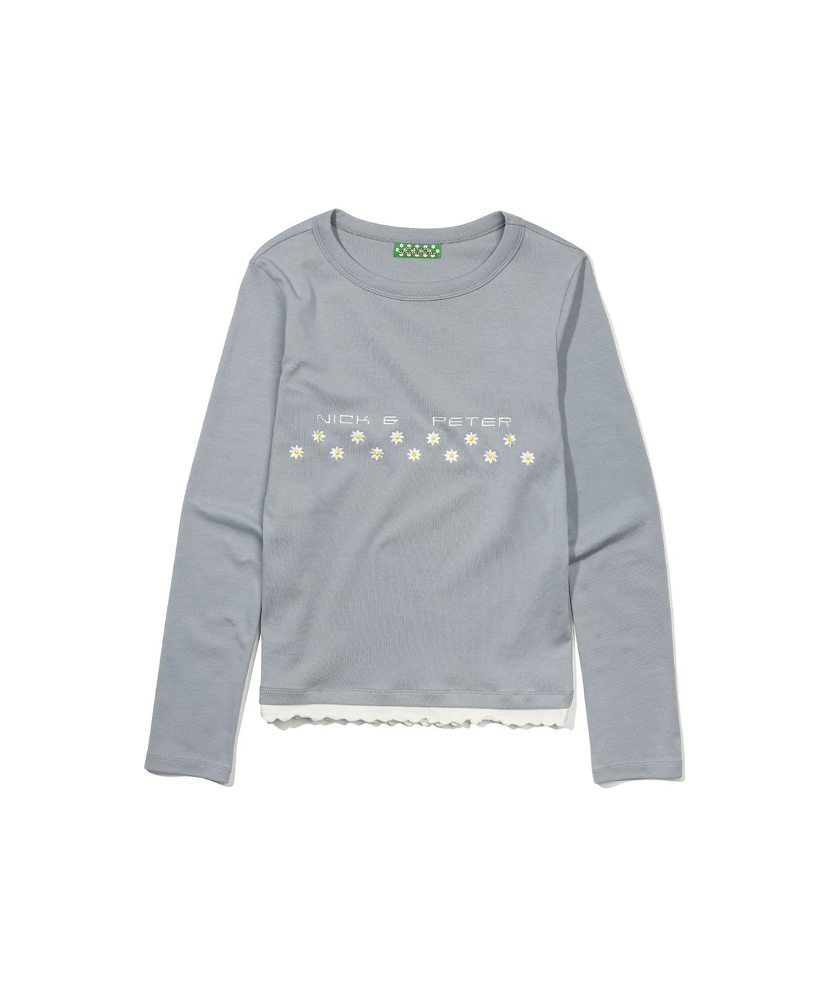 마이네임이즈피터(MYNAMEISPETER) [PETER X NICKGEAR] SCALLOP LONG SLEEVE T-SHIRTS - DUSTY BLUE