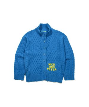 [PETER X NICKGEAR] NICK & PETER HIGH NECK CARDIGAN - BLUE