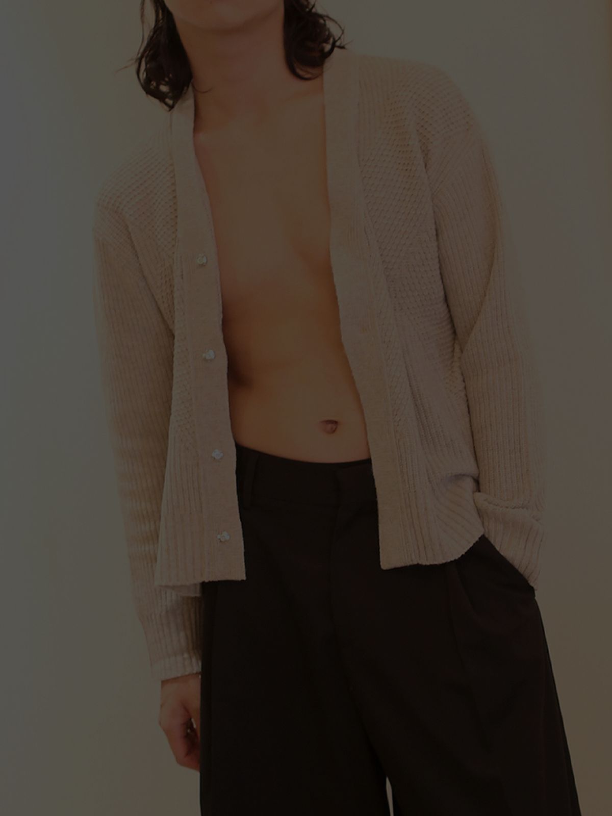 고저(GOZER) FOREST KNIT CARDIGAN_MOCHA BEIGE