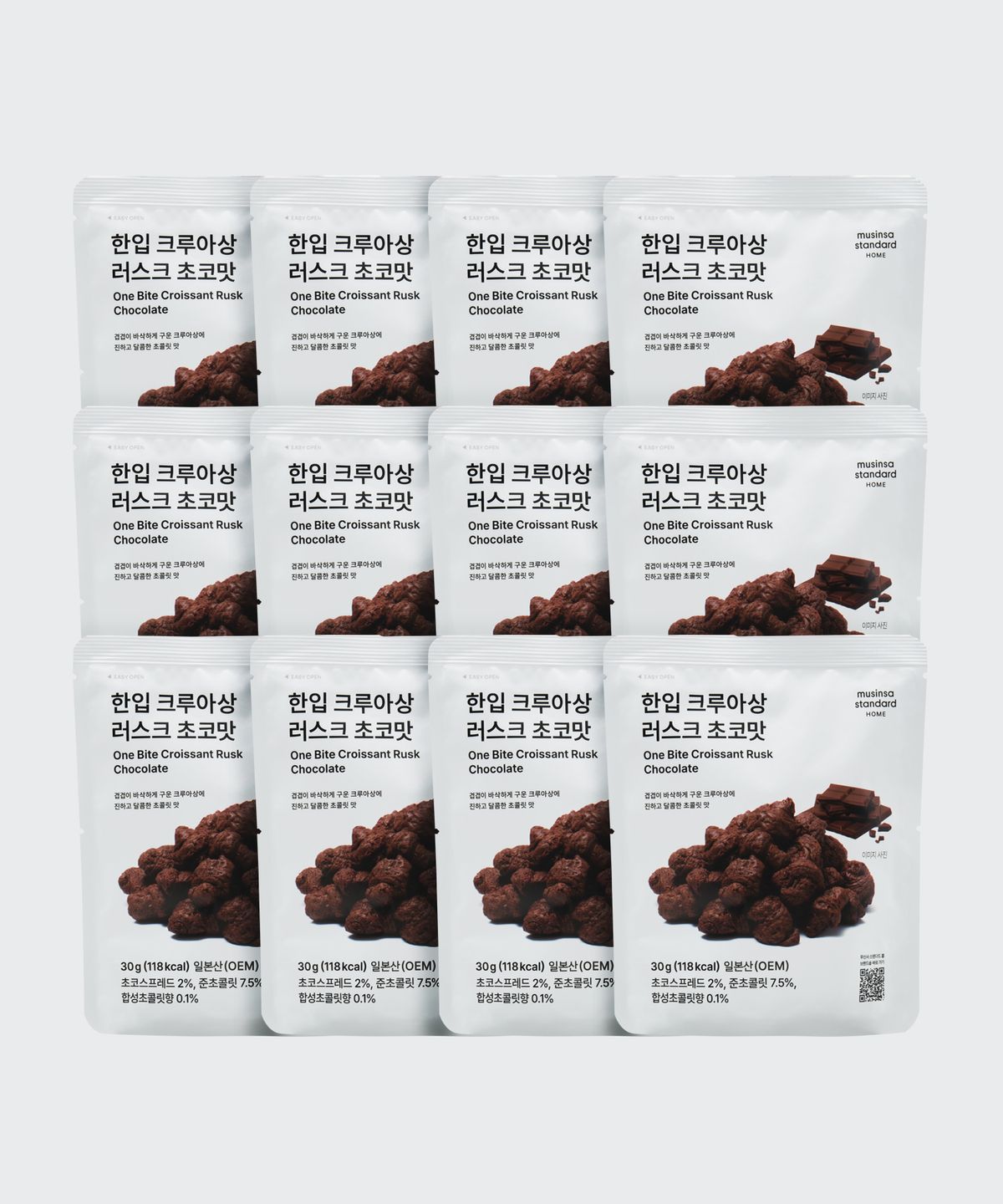 무신사 스탠다드 홈 & 프로덕트(MUSINSA STANDARD HOME & PRODUCTS) 한입 크루아상 러스크 12팩 [초코맛]
